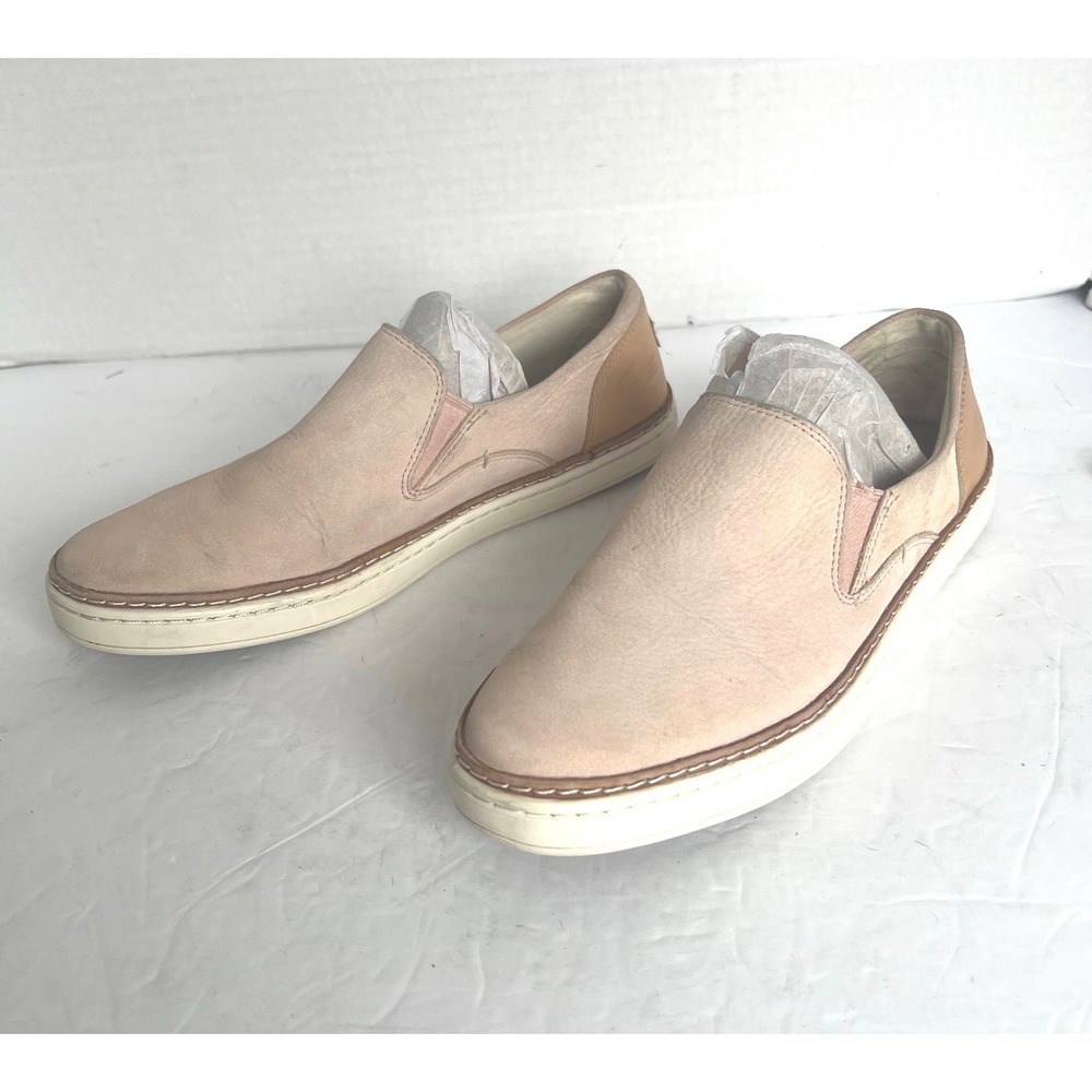 UGG Women's Adley Pebble Leather Light Pink/Cream Slip-On Sneaker Shoes‎ Sz 7.5